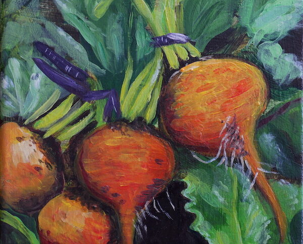 original painting, Beets on canvas, by Heather Fortune, heather fortune art, heatherfortune, heatherfortuneart, artist, painter, painting, original art, original paintings, original artist, us artist, paint collections, for sale, buy art, buy original art, oregon artist, oregon, usa