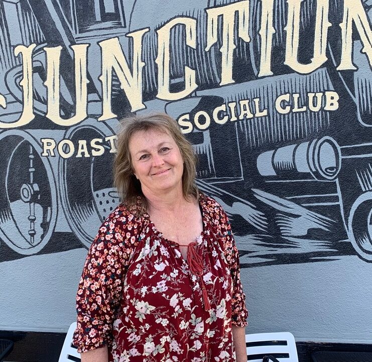 Heather Fortune, artist portrait, Junction roastery, redmond, oregon, heather fortune art, heatherfortune, heatherfortuneart, artist, painter, painting, original art, original paintings, original artist, us artist, paint collections, for sale, buy art, buy original art, oregon artist, oregon, usa